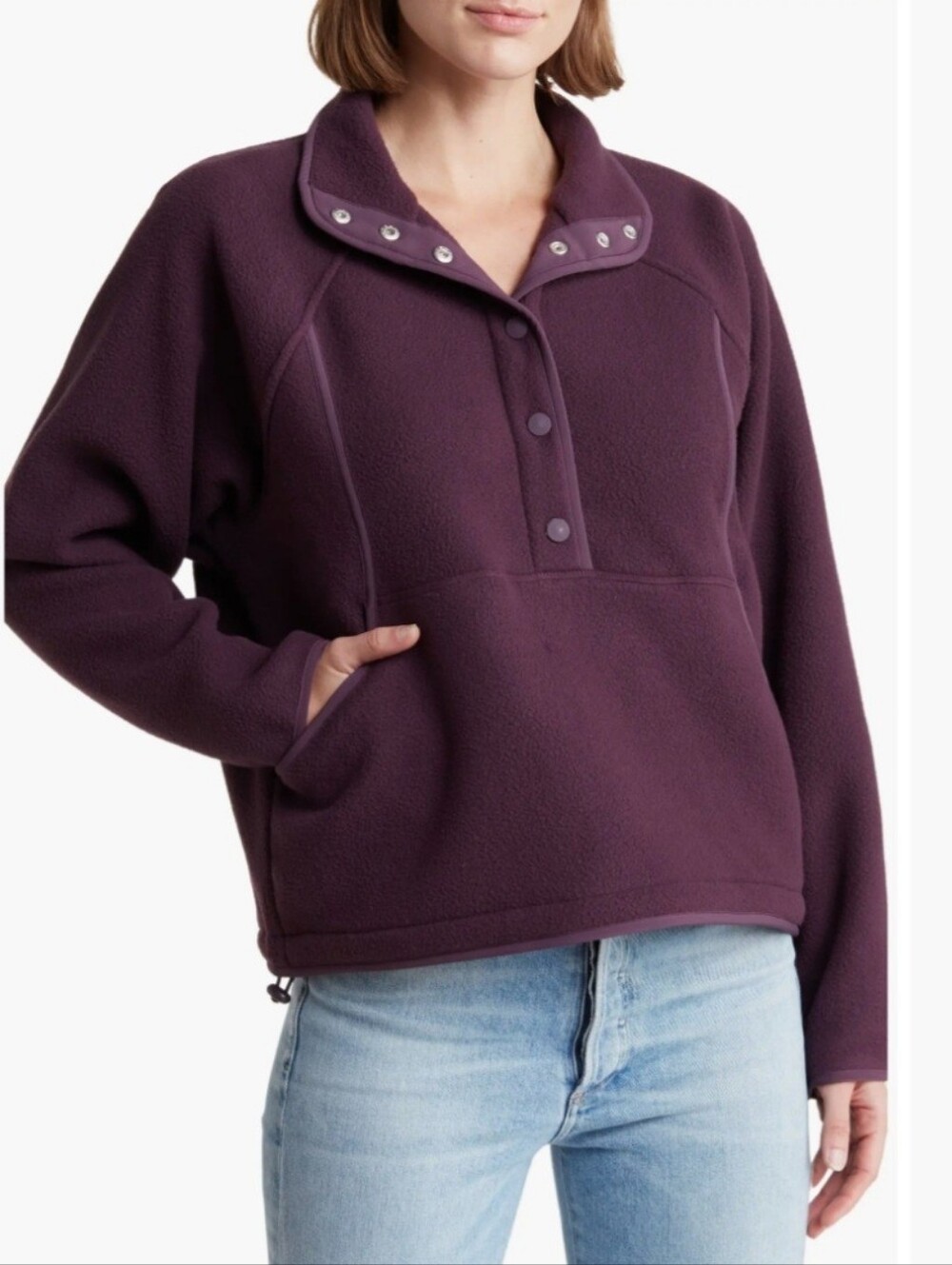 Outdoor Voices Rec Fleece Snap Up Fleece Pullover Womens Small